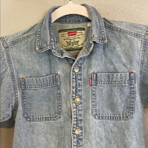Levi’s Kids Denim Button Down Shirt – Light Wash Western Style Size 7 - Picture 15 of 15
